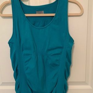 Athleta Breathe ruched tank size xl teal color